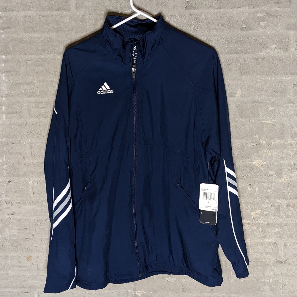 Adidas Climalite Full Zip Windbreaker Track Jacket Navy Men's Size Small